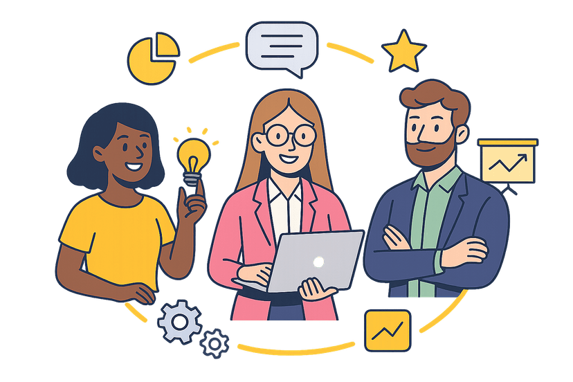 Platform dashboard and creator analytics illustration